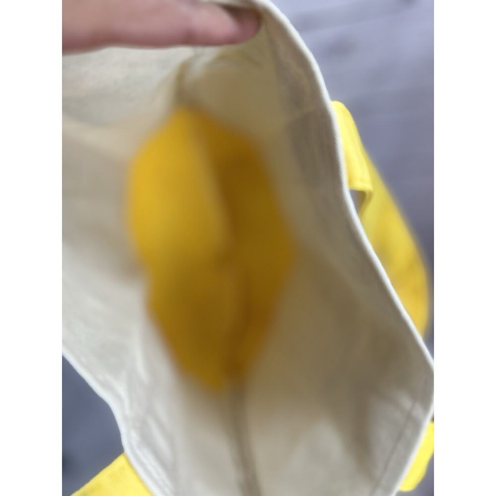 Trader Joe’s Mini Canvas Tote Bag Yellow Limited Edition New Small Grocery Tote - Picture 8 of 8
